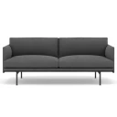 Muuto Outline Sofa 2 seater   Black Base   Remix 163 Black