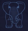 DYR Cph Collegegenser   Dyrebelg   Dark Navy Outline Elephant   DYR   3 år (98)   Collegegenser   Blå