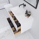 Pulcher Mood 90L Soft   Baderomsmøbel 90x46 cm matt hvit med SolidTec® vask