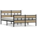  Sengeramme i metall uten madrass sonoma eik 140x190 cm 8721158377098
