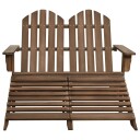 vidaXL Adirondack hagestol og ottoman 2-seters heltre gran brun