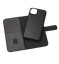 Radicover 2-i-1 Lommebokdeksel i Ekte Skinn med Strålingsbeskyttelse til iPhone 14 Plus - Svart