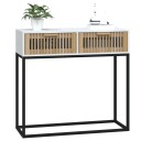 vidaXL Konsollbord hvit 80x30x75 cm konstruert tre og jern