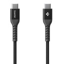 Spigen 100W USB-C til USB-C Kabel 1m Svart med Stofffinish