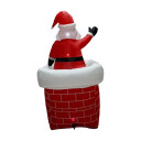 KULZ OPPBLÅSBAR NISSE I SKORSTEIN MED LED-LYS 213 CM KUINFSANTCHIM