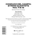 Kuss Quartet, Conrado del Campo  String Quartets Nos. 11 & 12 (Live at the Fundacion Juan March)  CD
