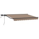 vidaXL Manuell markiseramme med LEDs Gråbrun 5 × 3,5 m