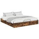  Ottoman sengeramme Røkt Eik 203 x 180 x 25 cm Konstruert tre