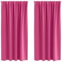  Gardiner med gardiner 2 pcs Lys rosa 175x140cm Polyester