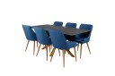 Venture Design Piazza & Plaza spisegruppe Grå/blå 6 st stoler & bord 180 x 90 cm