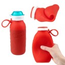 SQUEASY Klemmeflaske i silikon 480ml Rød