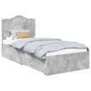  Sengestamme med hodegjerde Betonggrå 90 x 190 cm Konstruert tre