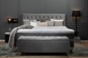Royal Velvet Kontinentalseng 210x210 cm Lysegrå Fløyel/Lave Sølvben