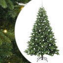  Kunstig juletre med 300 LED med stativ grønn 210 cm PE og PVC
