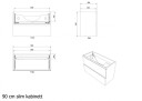 Vikingbad Servantskap slett MIE 90 slim sort matt pvc
