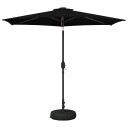 vidaXL Hageparasol med LED lamper og fot 270 x 270 cm Polyester Svart
