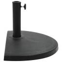 vidaXL Parasollfot polyresin halvrund 15 kg svart