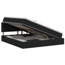 vidaXL LED lagringseng med madrass Svart 180 x 200 cm Stoff