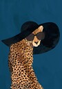 Chic Cheetah in Hat Plakat / 70x100