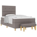  Box Spring Seng med Madrass & Benk Taupe 120x190 cm Stoff