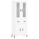  Highboard hvit 69,5x34x180 cm konstruert tre