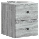  Vegghengt Nattbord med skuff 2 pcs Grå sonoma 34,5 x 33 x 40 cm