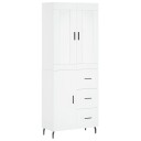 vidaXL Highboard hvit 69,5x34x180 cm konstruert tre 8720845492472