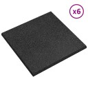 vidaXL Fallbeskyttelsesfliser 6 stk. Svart 50 x 50 cm Gummi