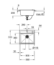 Grohe K700 Kjøkkenvask for nedfelling 560x510 mm, Sort Granitt kompositt