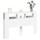  Sengegavl med LED hvit 160x18,5x103,5 cm konstruert tre 8721012259355