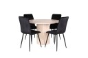 Venture Home Bianca Spisegruppe 110 cm Rund med 4 Windu Lyx Stoler Sort