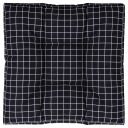 vidaXL Pallepute svart rutemønster 80x80x12 cm oxfordstoff