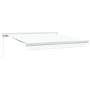 Manuell Retractabel Markise Hvit 350x250 cm  Markise Erstatningsstoff for 3,5x2,5 m Ramme Hvit