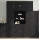  Highboard svart 80x42,5x249 cm konstruert tre