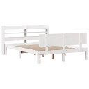  Sengeramme med hodegavl hvit 140x200 cm heltre furu 3306828