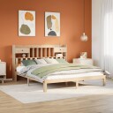  Seng med bokhylle uten madrass 180x200 cm heltre furu 8721158613943