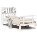  Seng med bokhylle uten madrass hvit 90x190 cm heltre furu