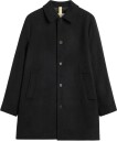 Brixtol Textiles T Coat Wool   BLACK MELANGE   M