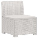vidaXL 1 seters Hage Sofa Rattan Utseende PP Hvit