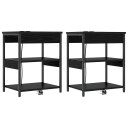  Sengeskaps 2 pcs Svart eik 41 x 31 x 51 cm Konstruert tre