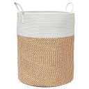  Oppbevaringskurv brun og hvit Ø38x46 cm bomull