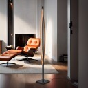 Quitani LED-gulvlampe Kiera eik/svart matt
