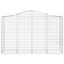 vidaXL Gabionkurver buede 3 stk 200x50x120/140 cm galvanisert jern