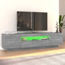 vidaXL TV-benk med LED-lys grå sonoma eik 160x35x40 cm