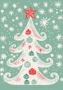 Whimsical Holiday Tree Poster Plakat / 30x40cm