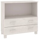 vidaXL Skjenk HAMAR hvit 85x35x80 cm heltre furu