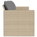  Hagesofa med puter 3-seters beige polyrotting 366345