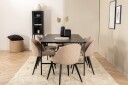 Venture Home Uno Spisegruppe 200 cm Rektangulær med 6 Velvet Stoler Beige