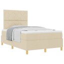  Box Spring Seng med madrass krem 120x200 cm stoff