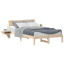  Sengeramme med nattbord Brun 120 x 190 cm Heltre furu